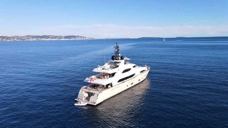 a ship in the water aboard AERO Yacht for Charter