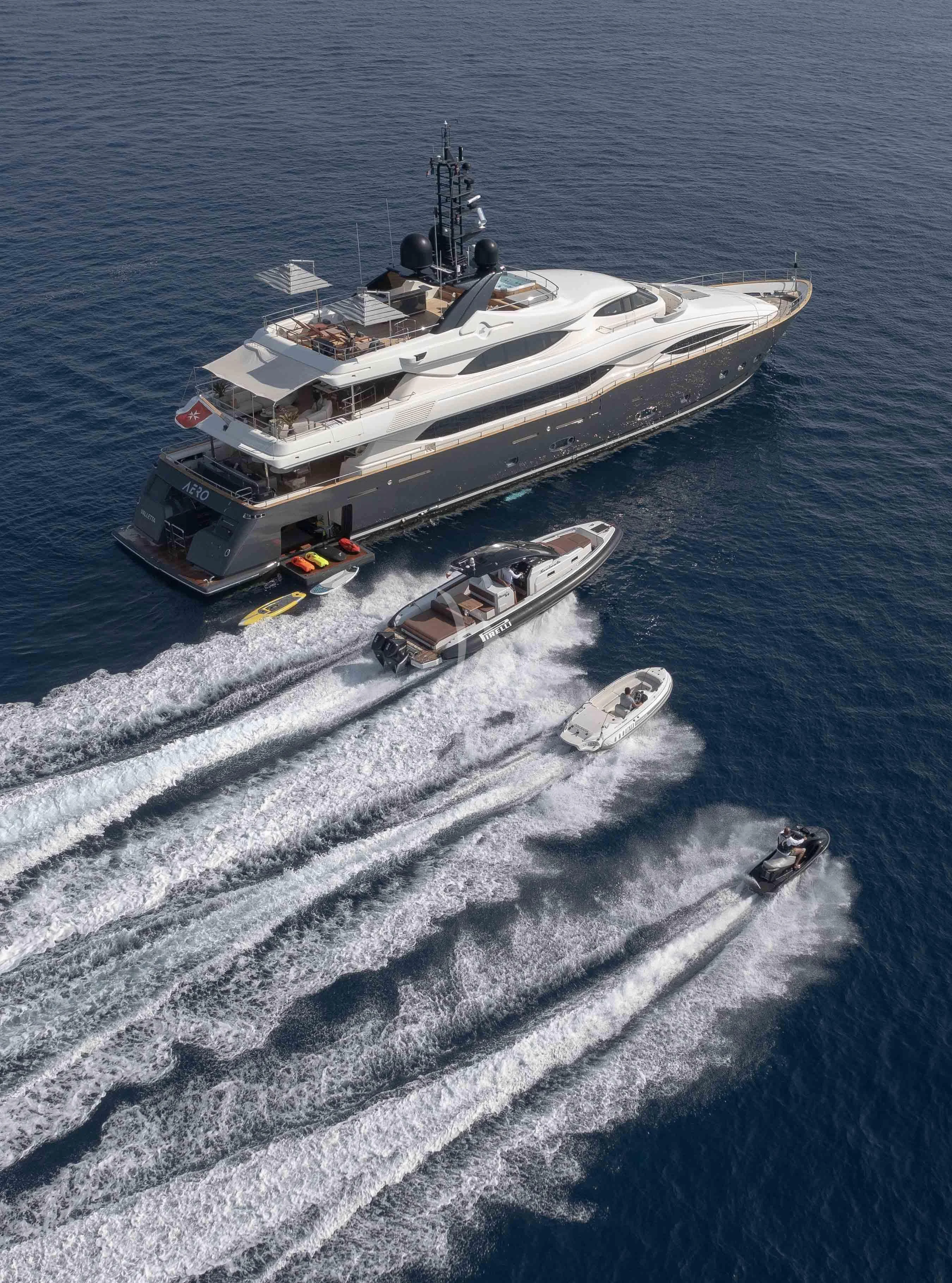 a ship in the water aboard AERO Yacht for Charter