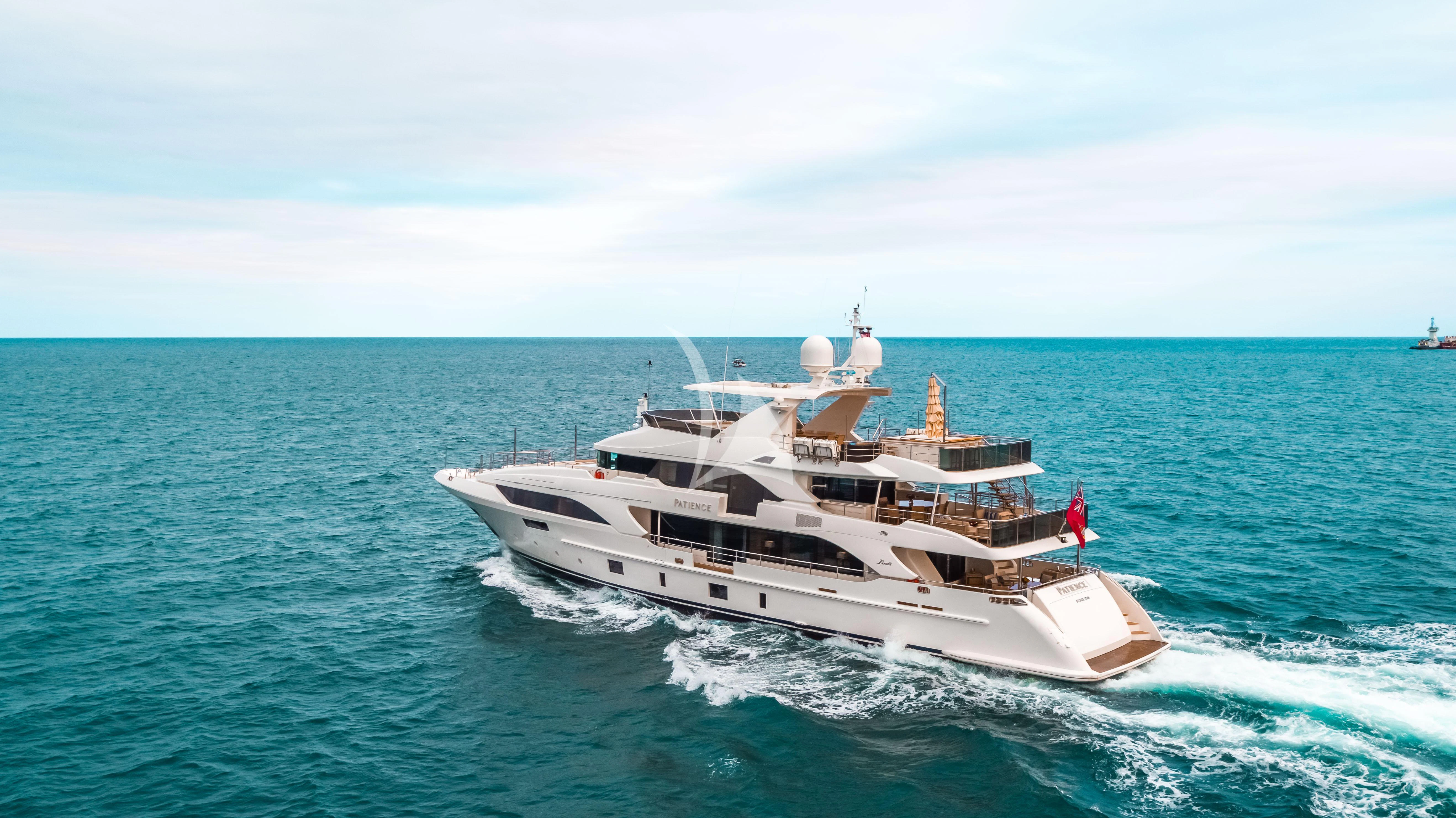 a boat on the water aboard PATIENCE Yacht for Charter