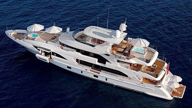 a high angle view of a ship aboard PATIENCE Yacht for Charter