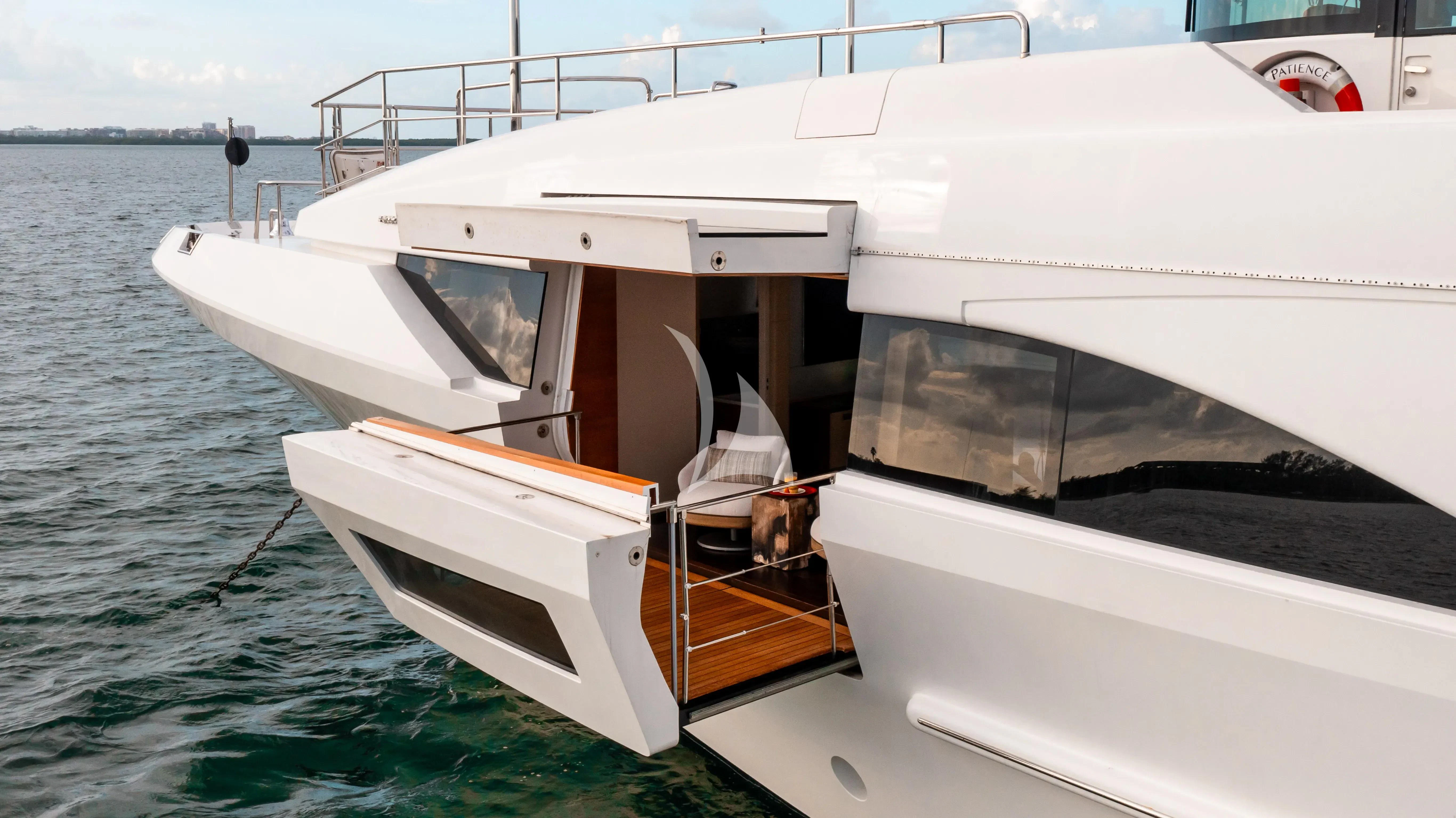a boat on the water aboard PATIENCE Yacht for Charter