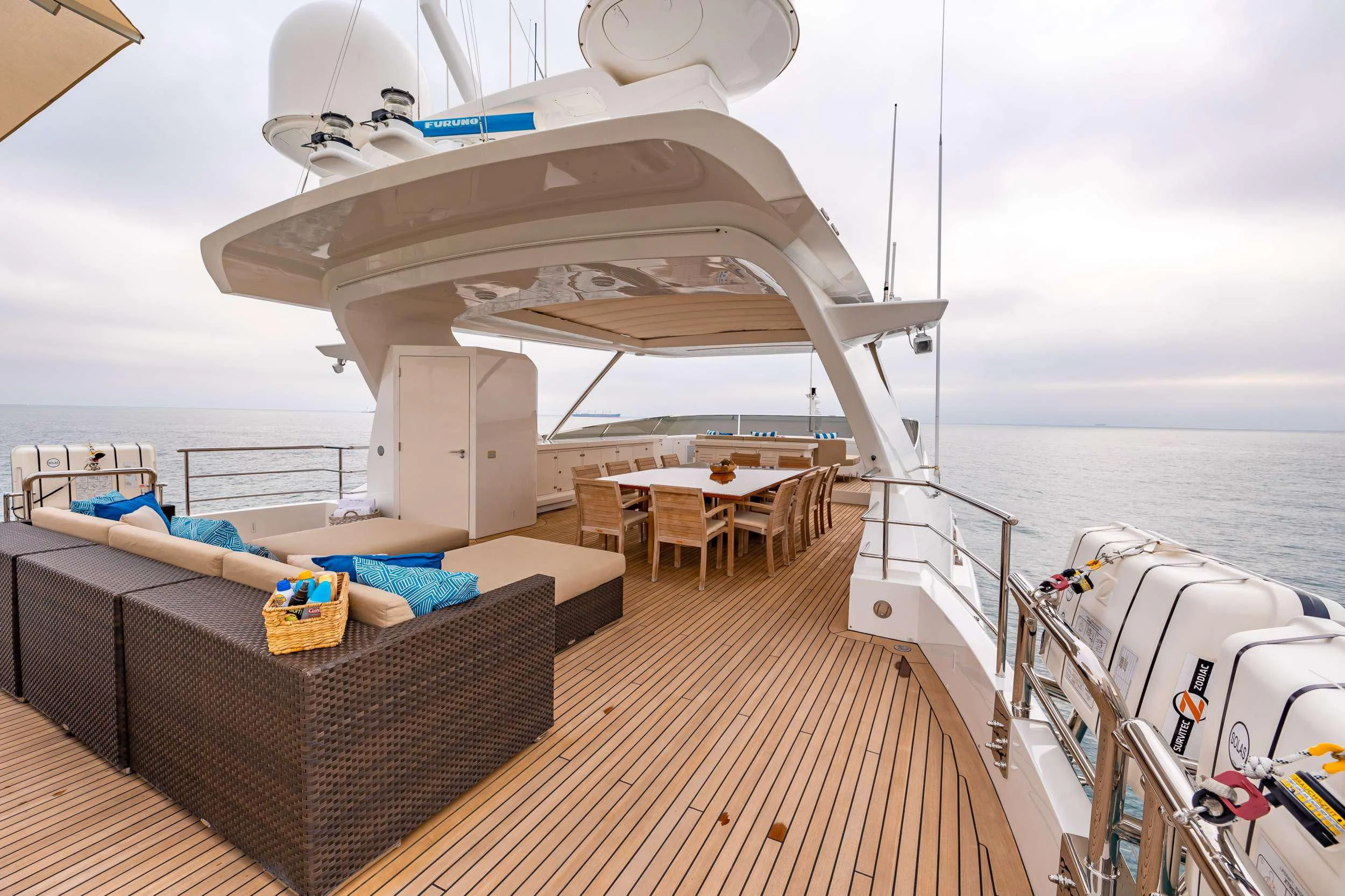 a boat on a deck aboard PATIENCE Yacht for Charter