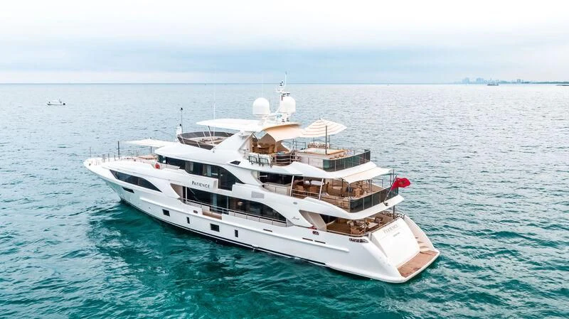 a boat in the water aboard PATIENCE Yacht for Charter