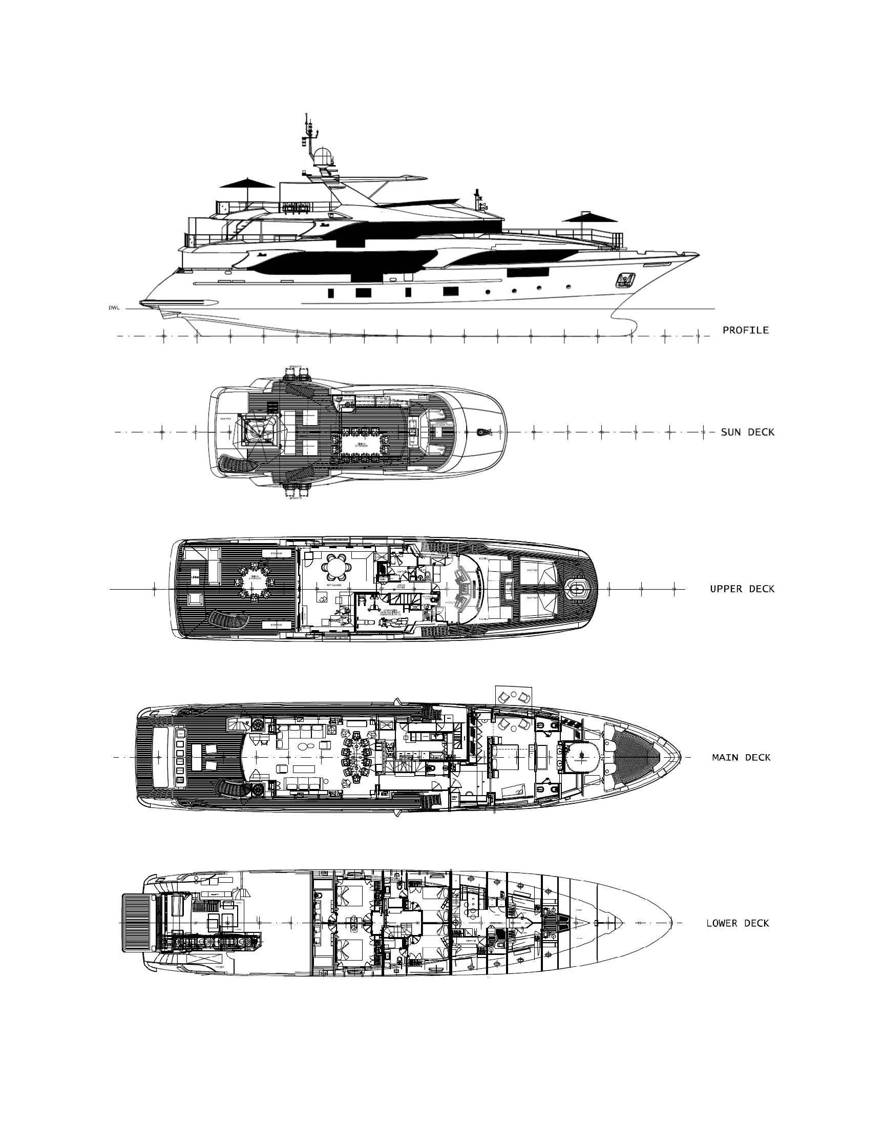 diagram, engineering drawing aboard PATIENCE Yacht for Charter