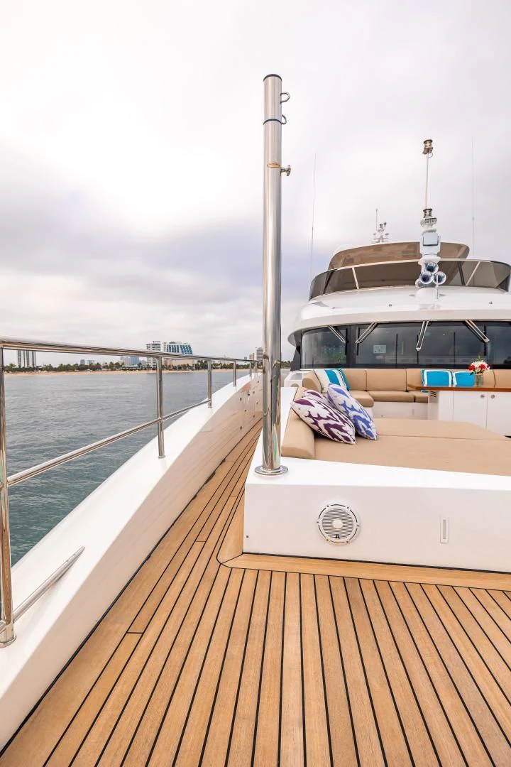 a boat on a dock aboard PATIENCE Yacht for Charter