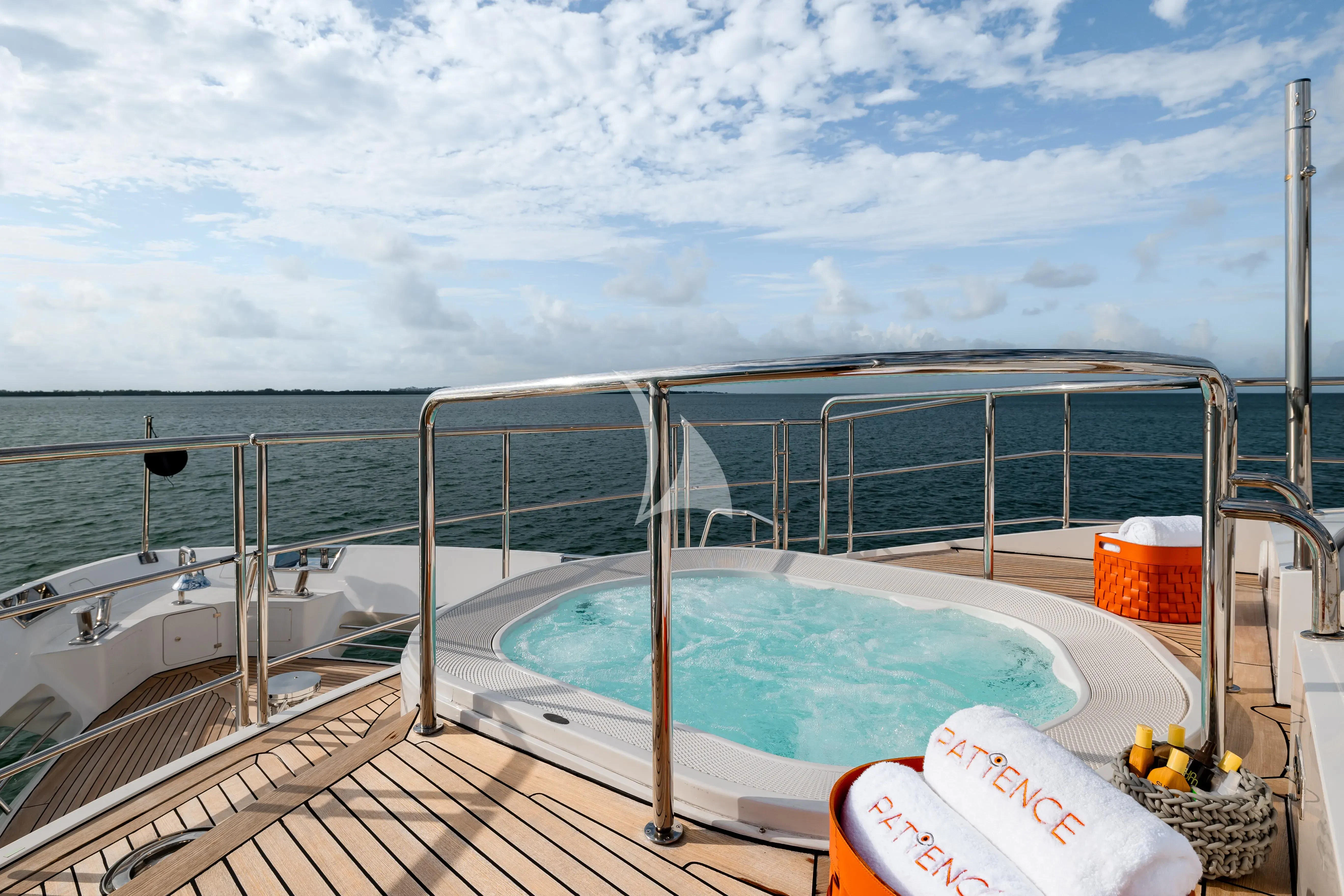 a swimming pool on a deck aboard PATIENCE Yacht for Charter
