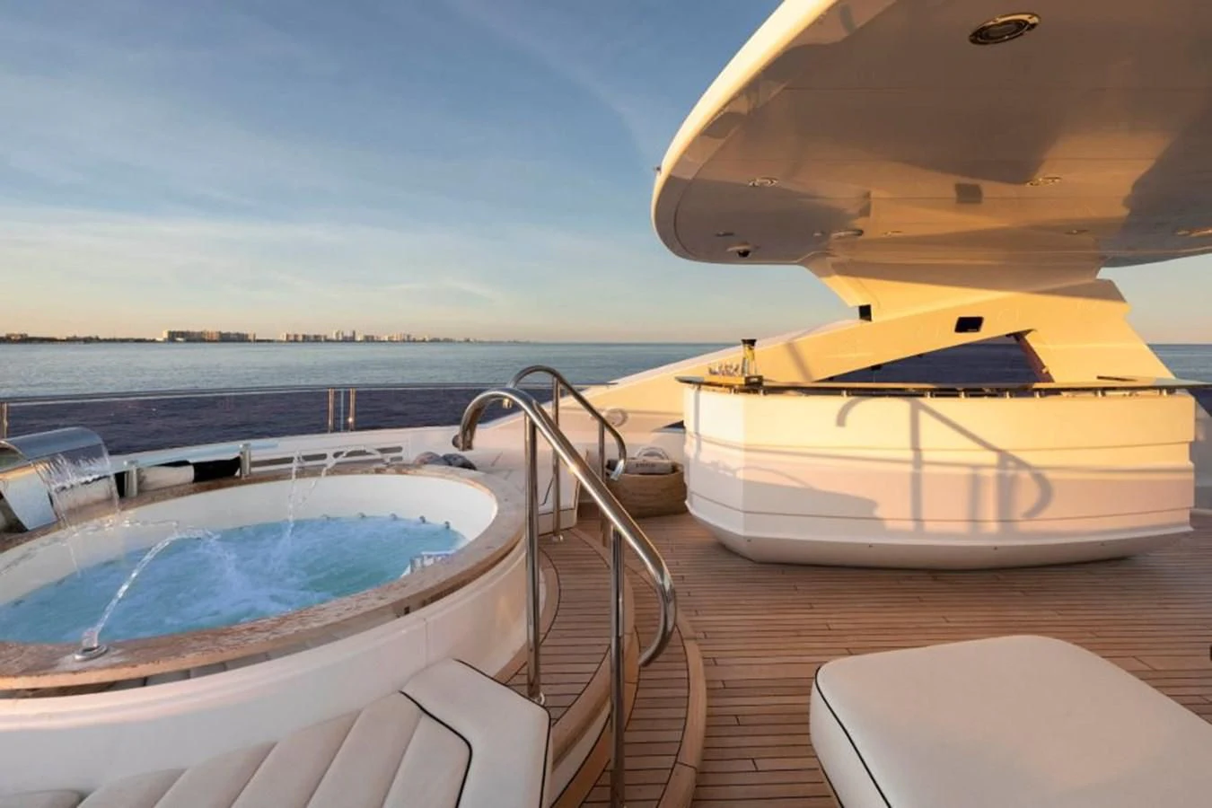 a boat on a deck aboard NEXUS Yacht for Charter