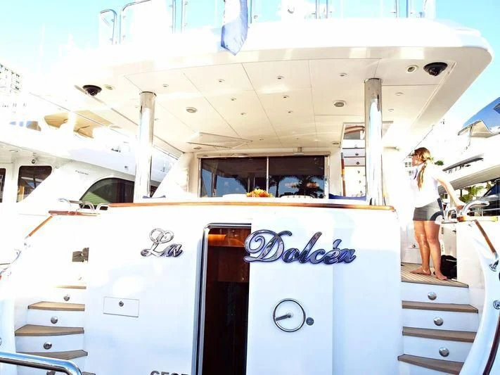 a person standing on a machine aboard LA DOLCE VITA Yacht for Sale