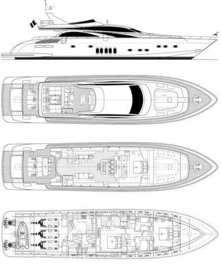 diagram, engineering drawing aboard ATHOS Yacht for Sale