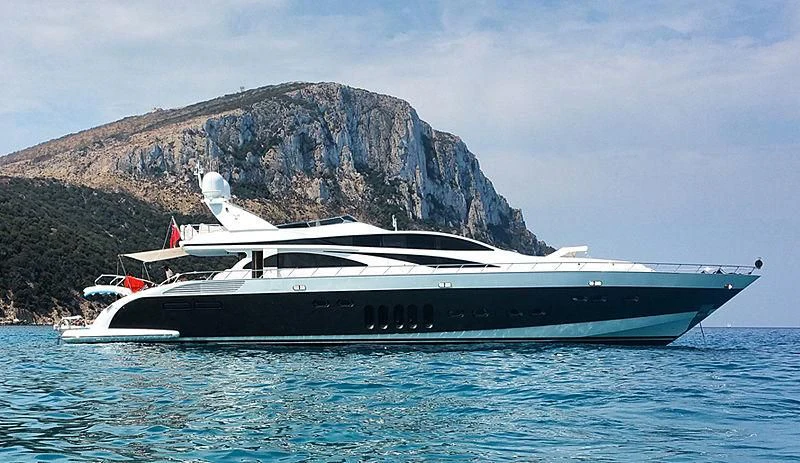 a boat in the water aboard ATHOS Yacht for Sale