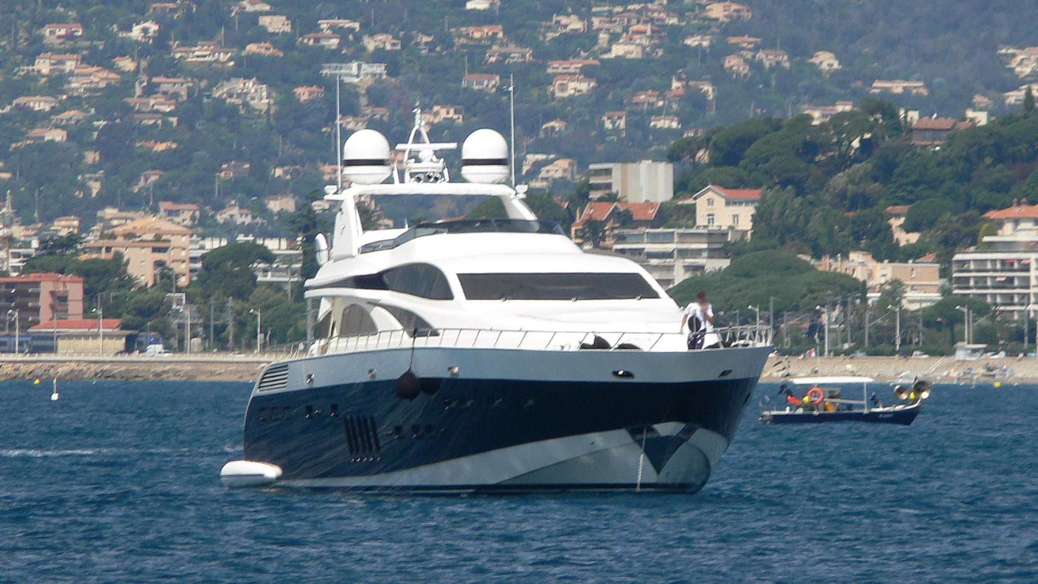 a boat in the water aboard ATHOS Yacht for Sale