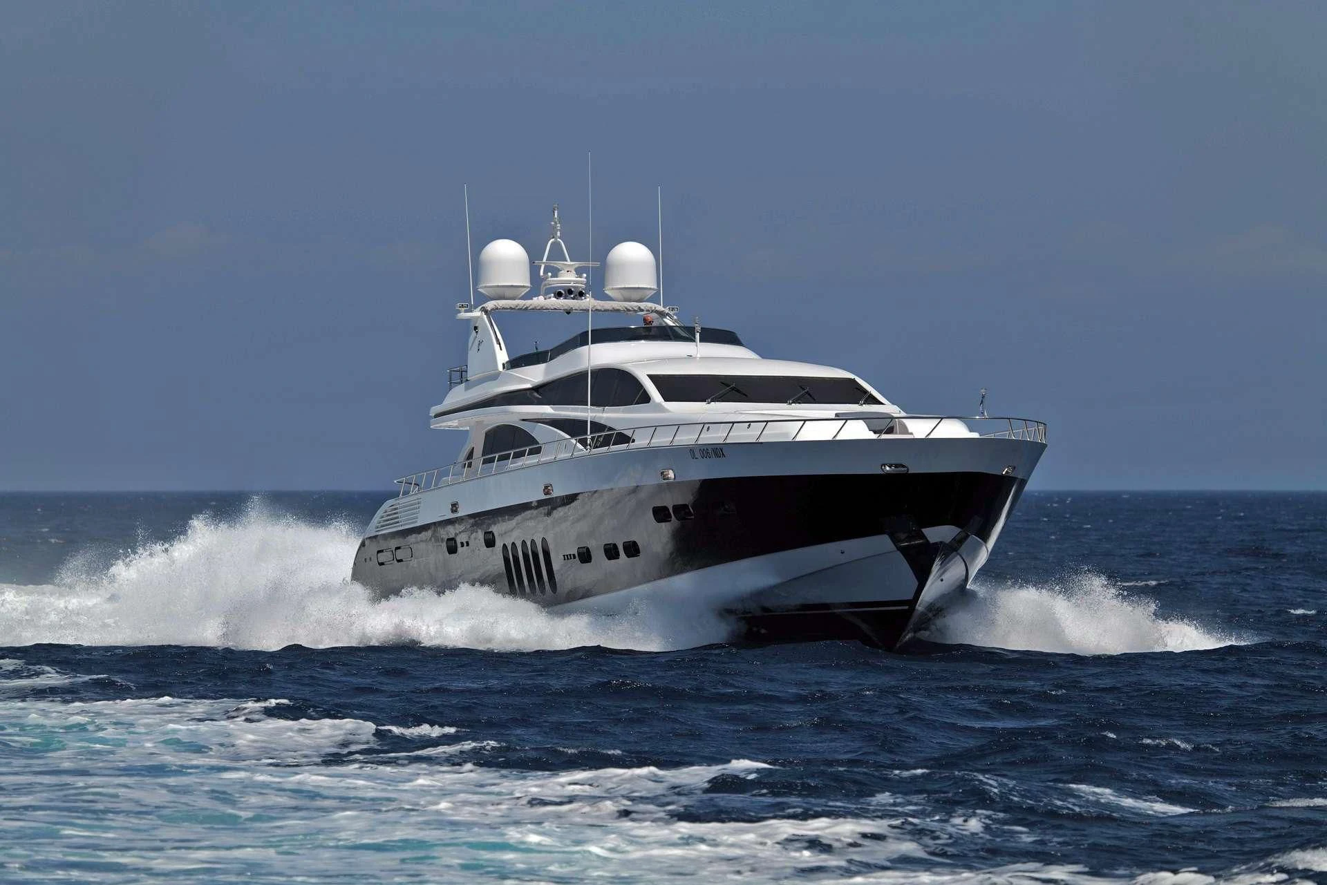 a boat in the water aboard ATHOS Yacht for Sale