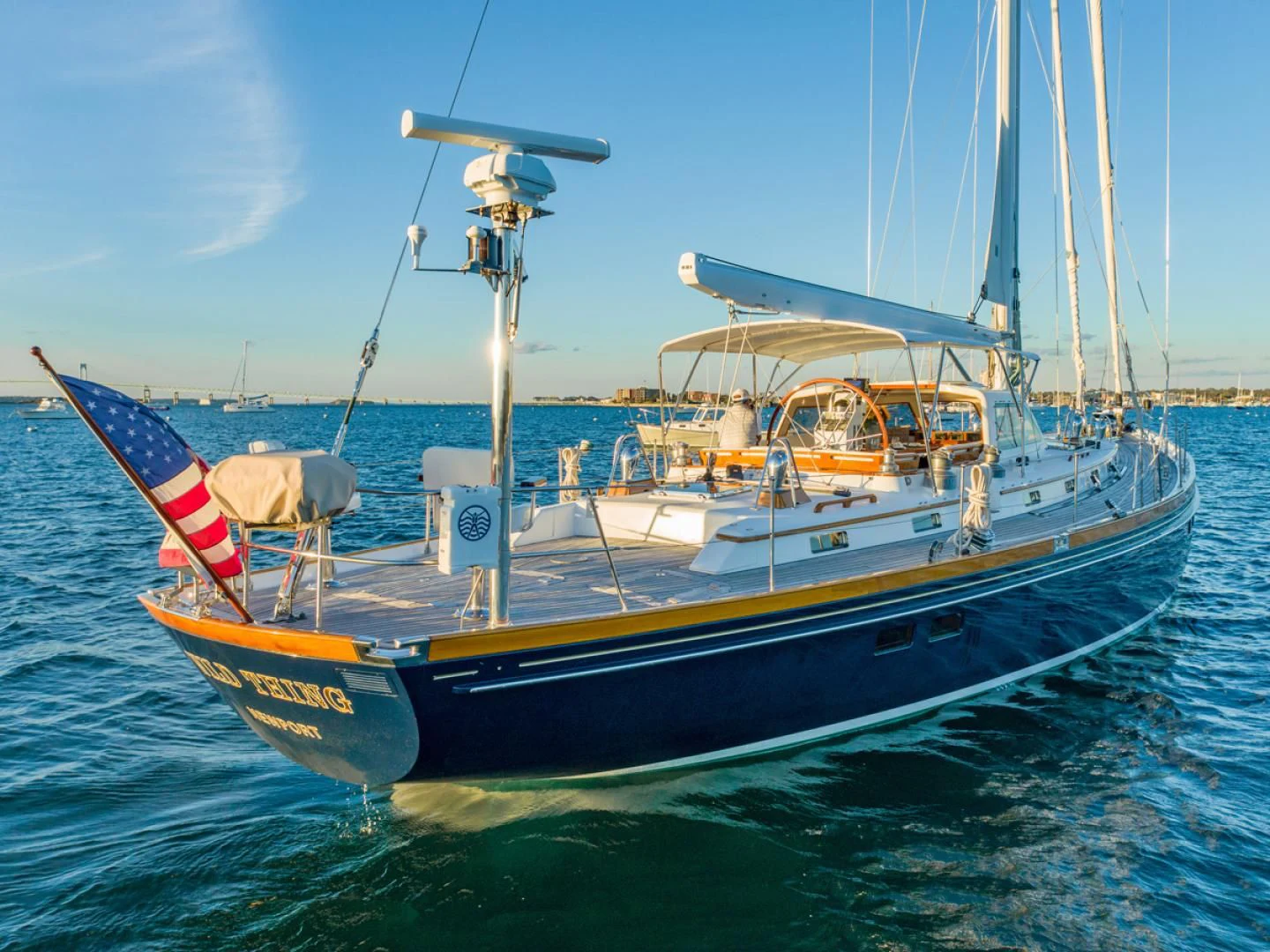 a boat on the water aboard WILD THING Yacht for Sale
