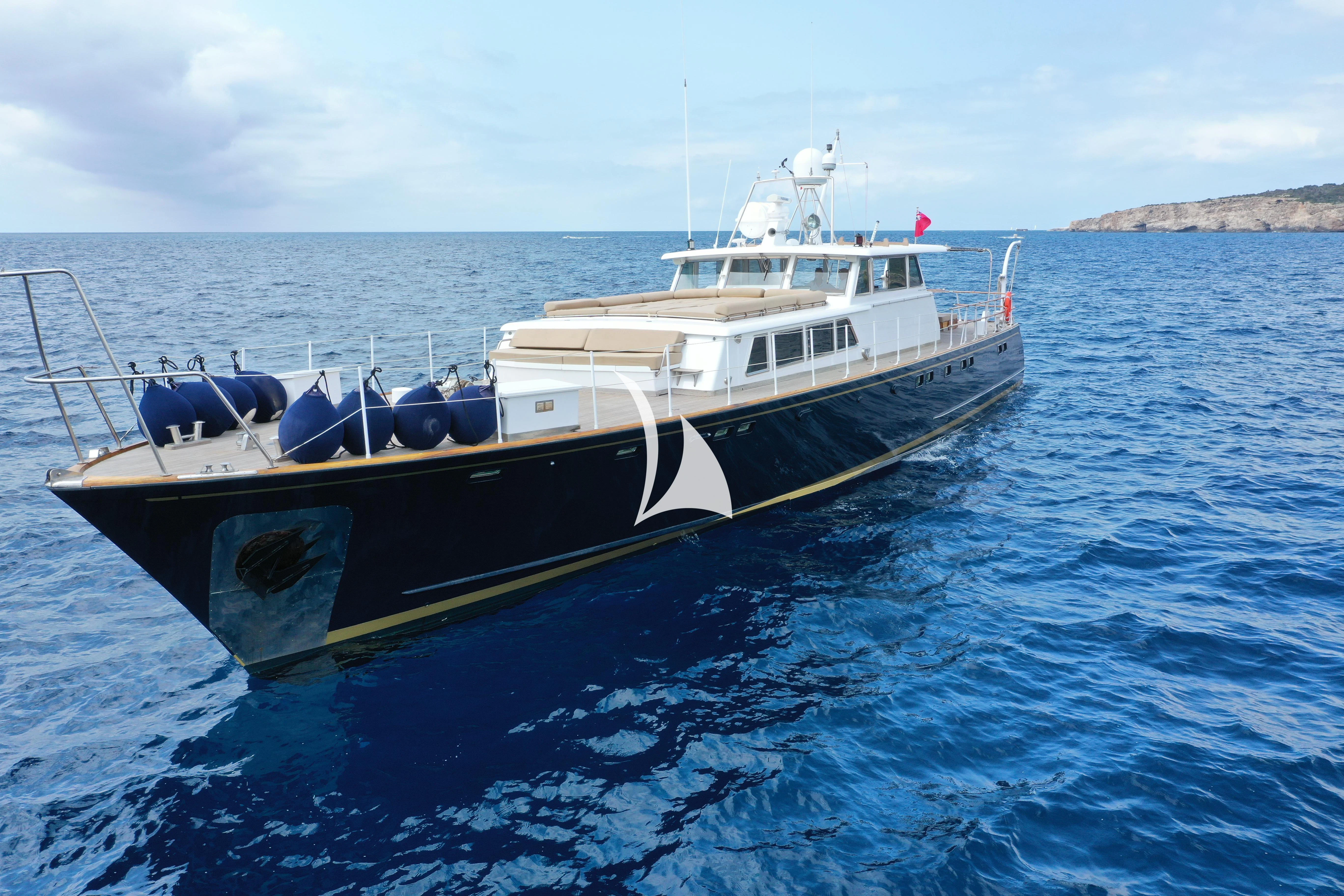 a boat in the water aboard CIUTADELLA Yacht for Sale