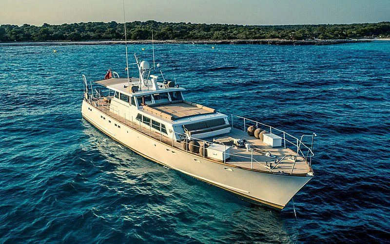 a boat in the water aboard CIUTADELLA Yacht for Sale