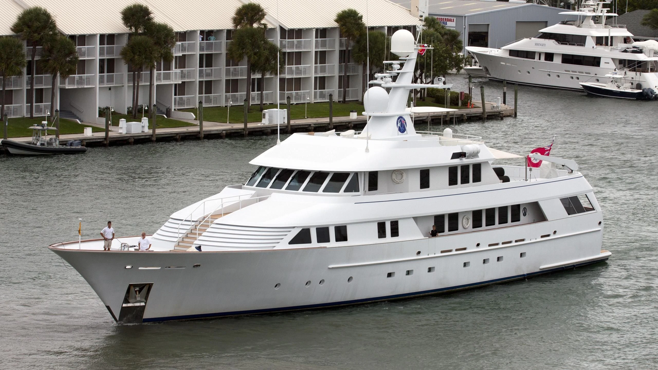 a large white yacht aboard SCORPIO Yacht for Sale