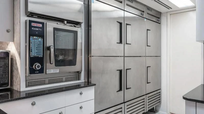 a microwave oven in a kitchen aboard SCORPIO Yacht for Sale