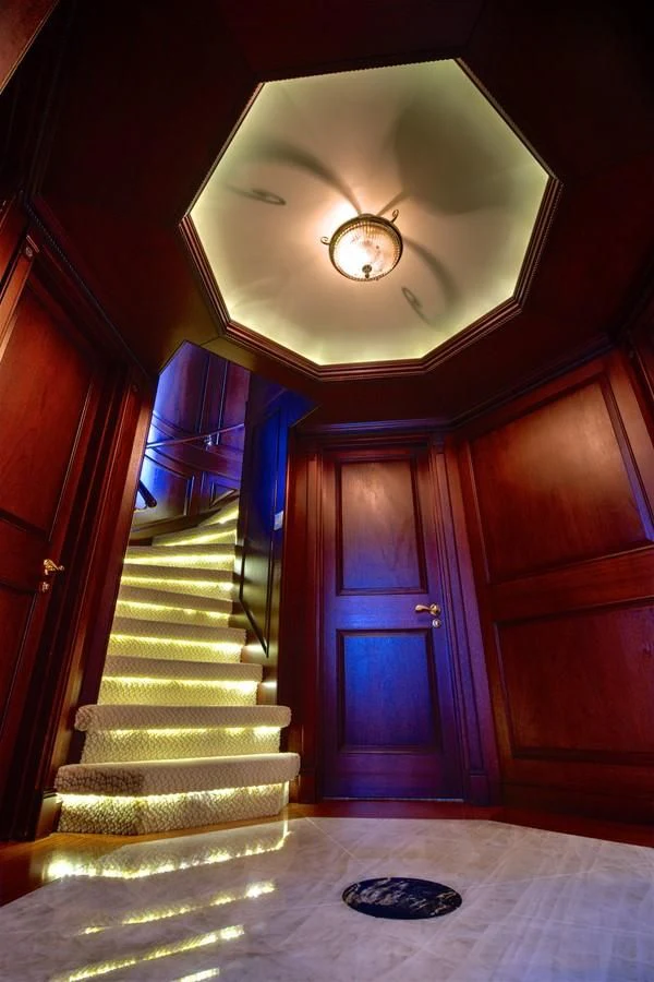 a staircase leading to a room aboard SCORPIO Yacht for Sale