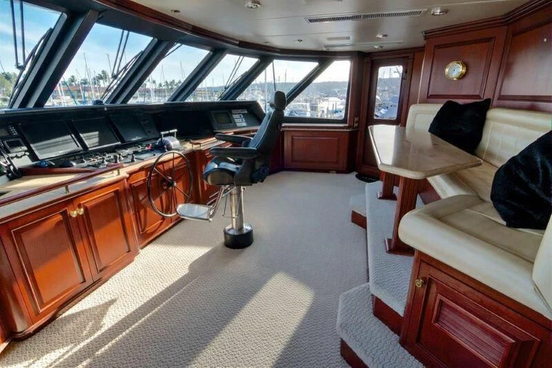 inside of a vehicle aboard SCORPIO Yacht for Sale