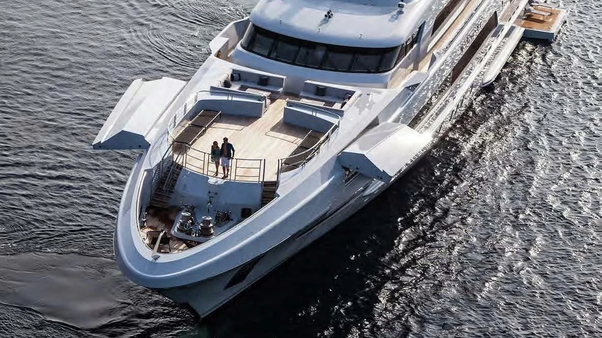 a ship in the water aboard ILLUSION Yacht for Sale