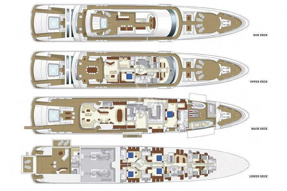 diagram aboard ILLUSION Yacht for Sale