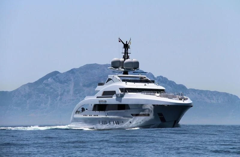 a boat in the water aboard ILLUSION Yacht for Sale