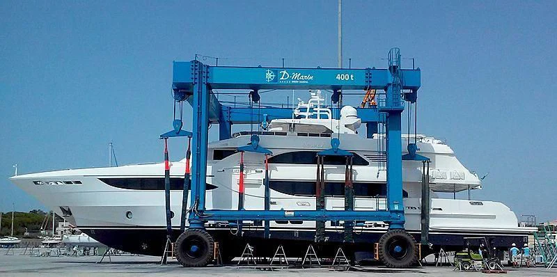 a large white boat aboard JEWEL Yacht for Sale