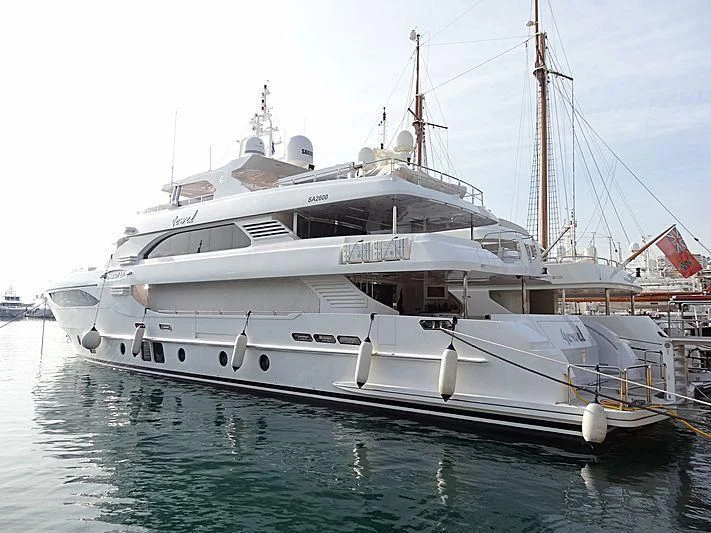 a large white boat in the water aboard JEWEL Yacht for Sale