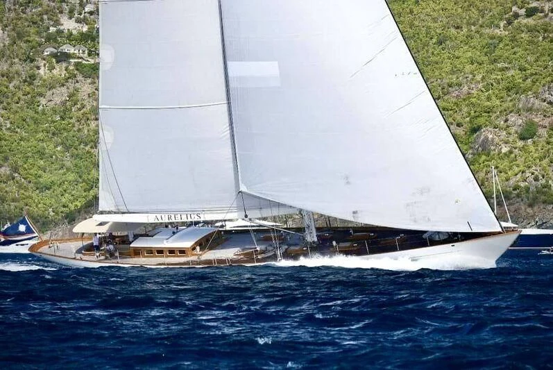 a sailboat on the water aboard AURELIUS Yacht for Sale