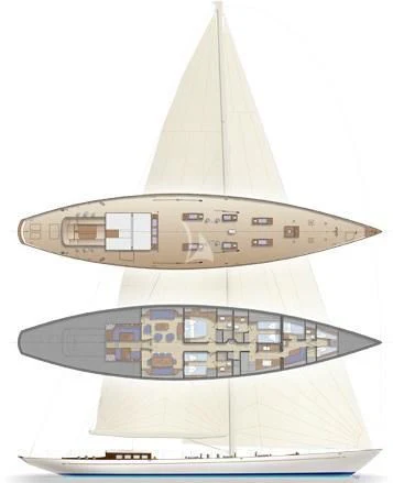 a model of a space ship aboard AURELIUS Yacht for Sale