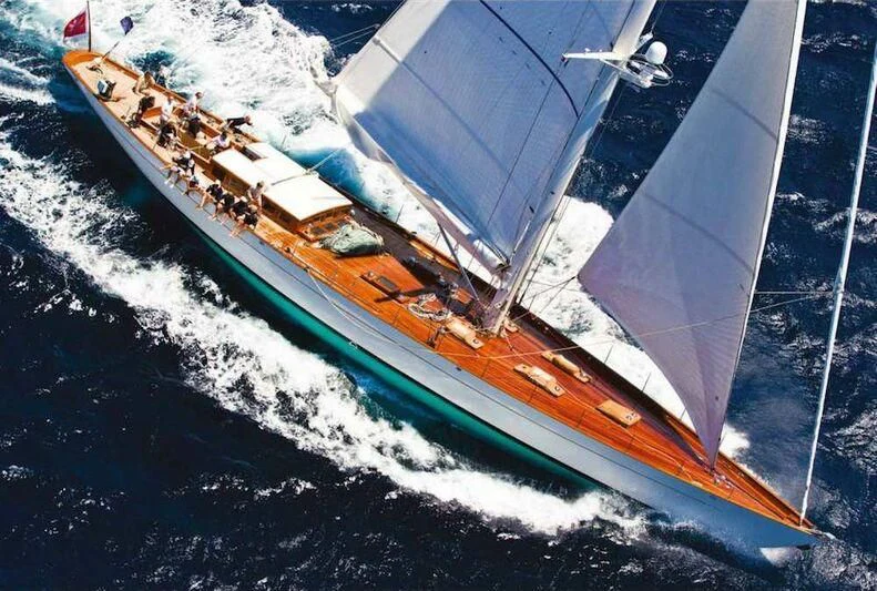 a high angle view of a bridge aboard AURELIUS Yacht for Sale