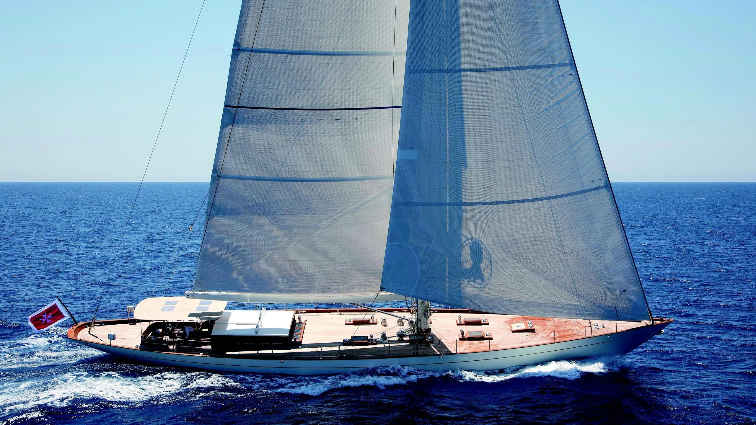 a boat sailing on the sea aboard AURELIUS Yacht for Sale