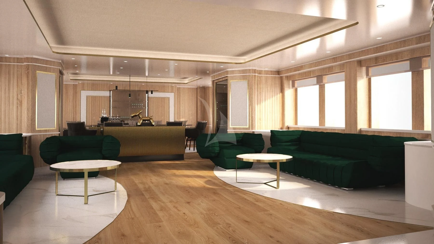 a room with couches and tables aboard BARENTS Yacht for Charter