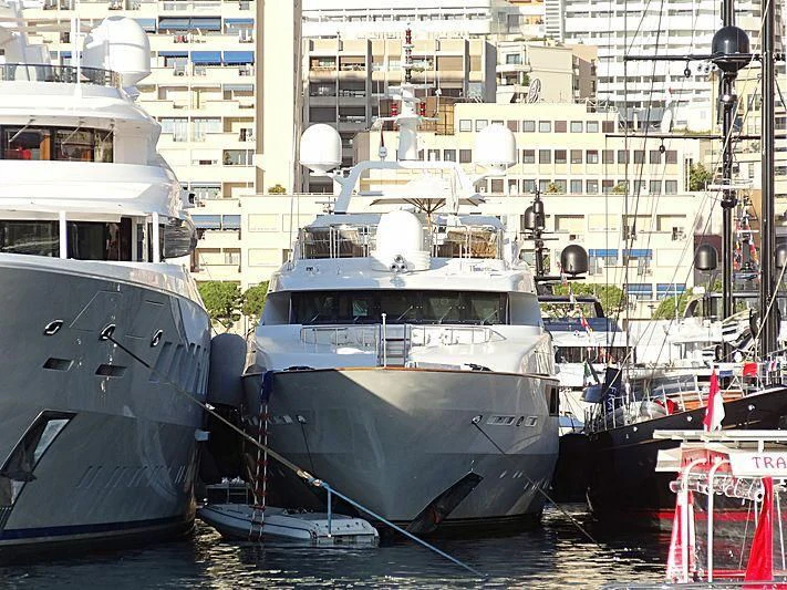 boats docked in a harbor aboard BARENTS Yacht for Charter