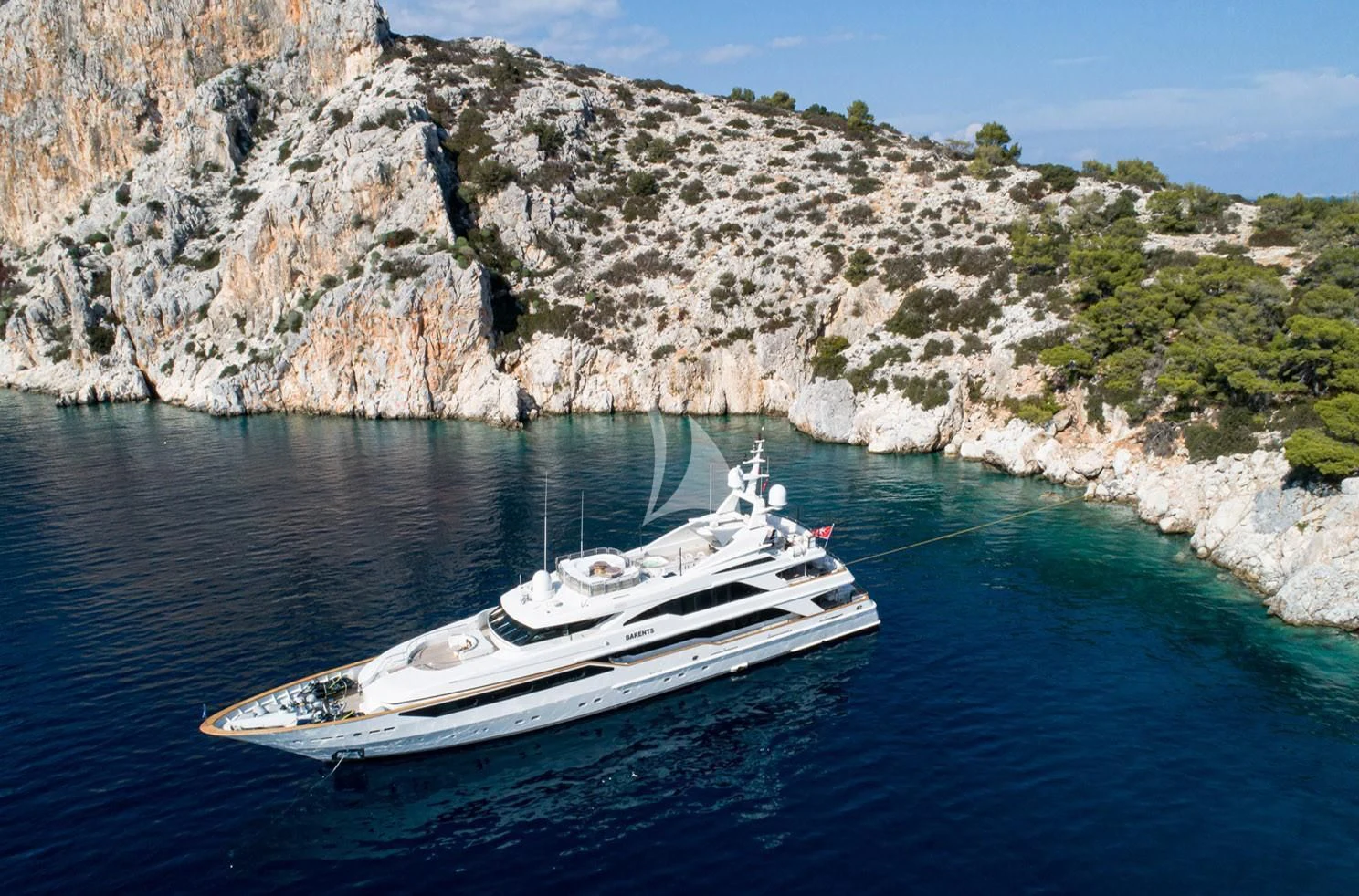 a boat on the water aboard BARENTS Yacht for Charter