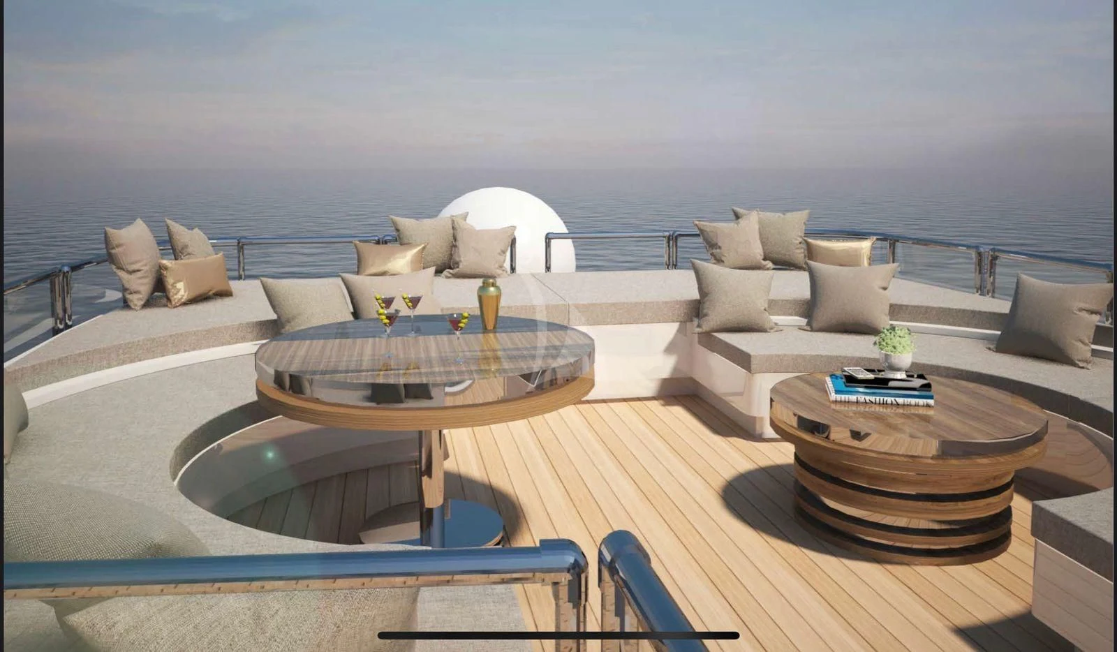 a living room with a large sofa and a table aboard BARENTS Yacht for Charter
