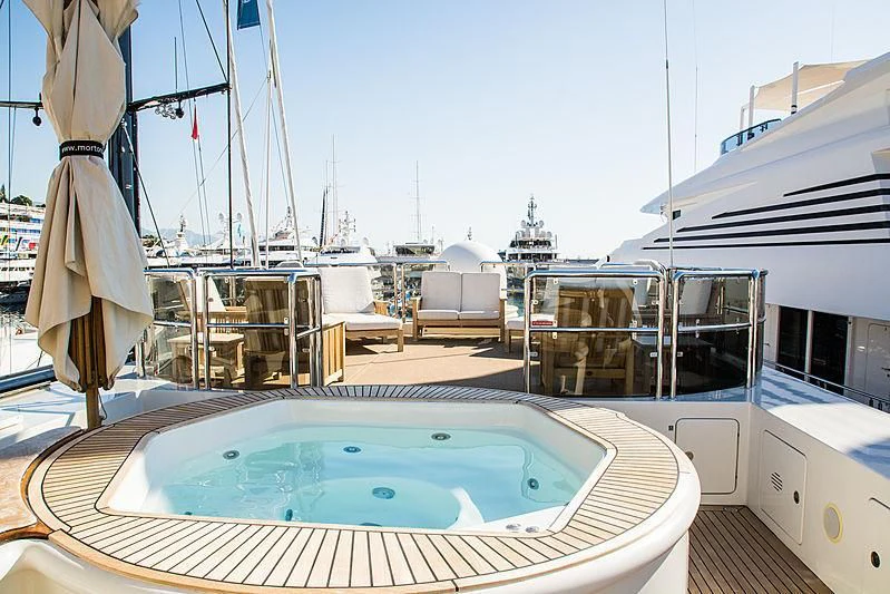 a swimming pool on a boat aboard BARENTS Yacht for Charter