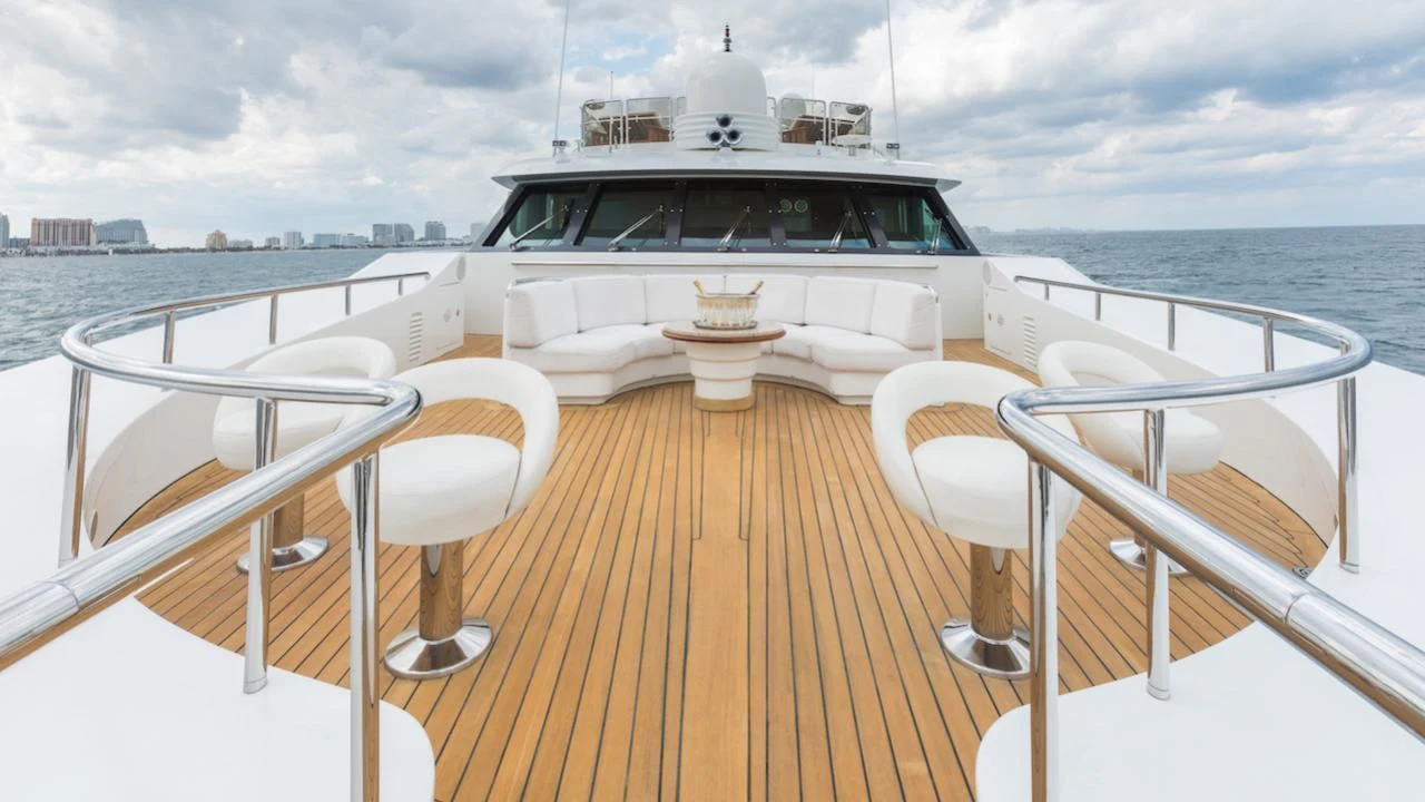 a boat on a deck aboard BARENTS Yacht for Charter