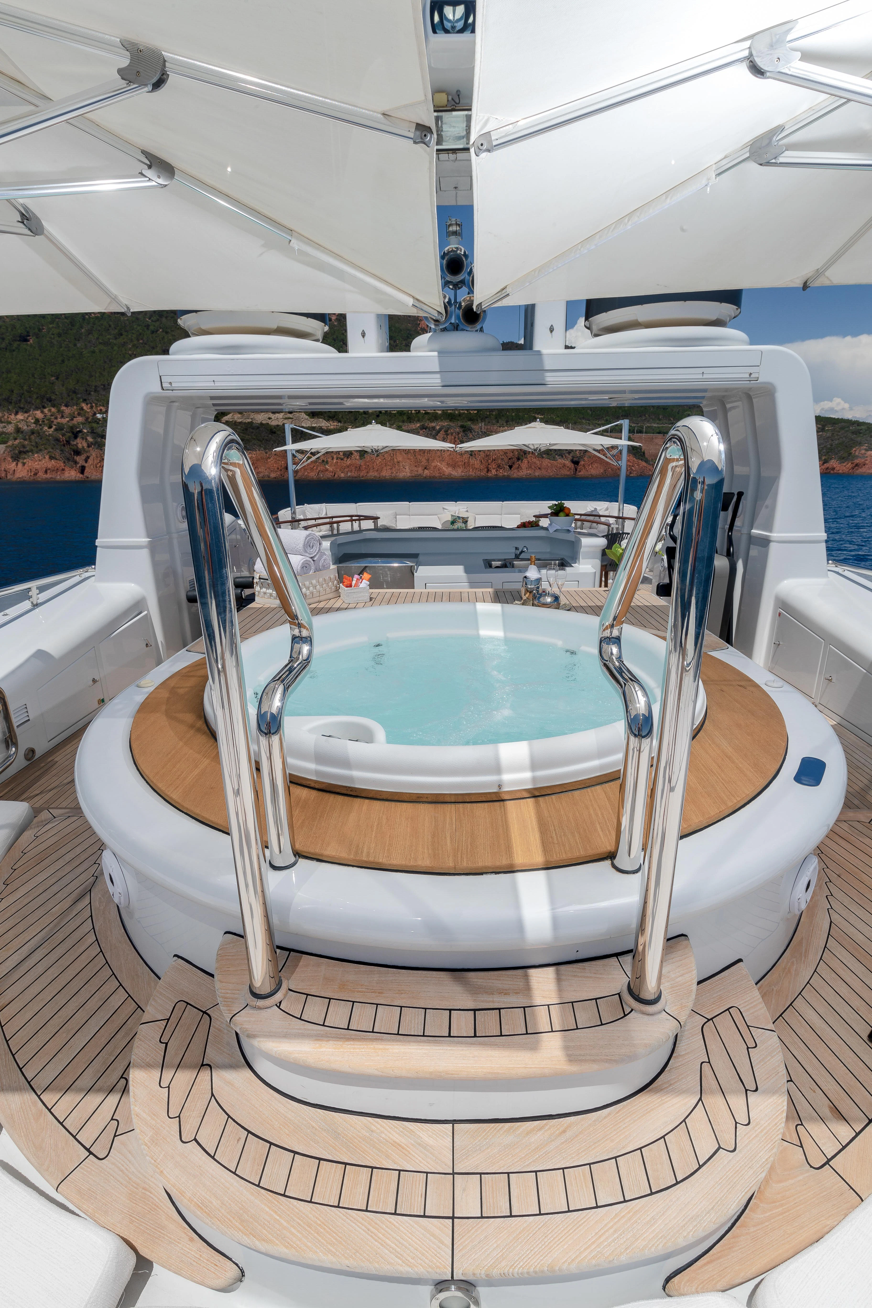 a chair on a deck aboard FRIENDSHIP Yacht for Charter