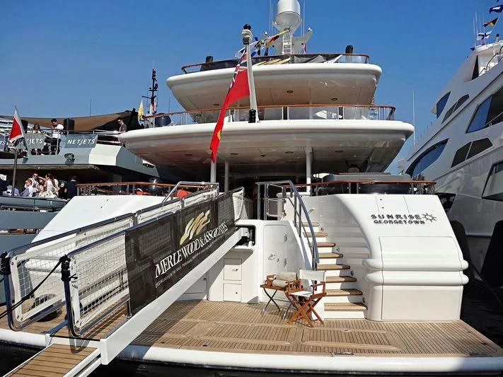 a large boat docked aboard FRIENDSHIP Yacht for Charter