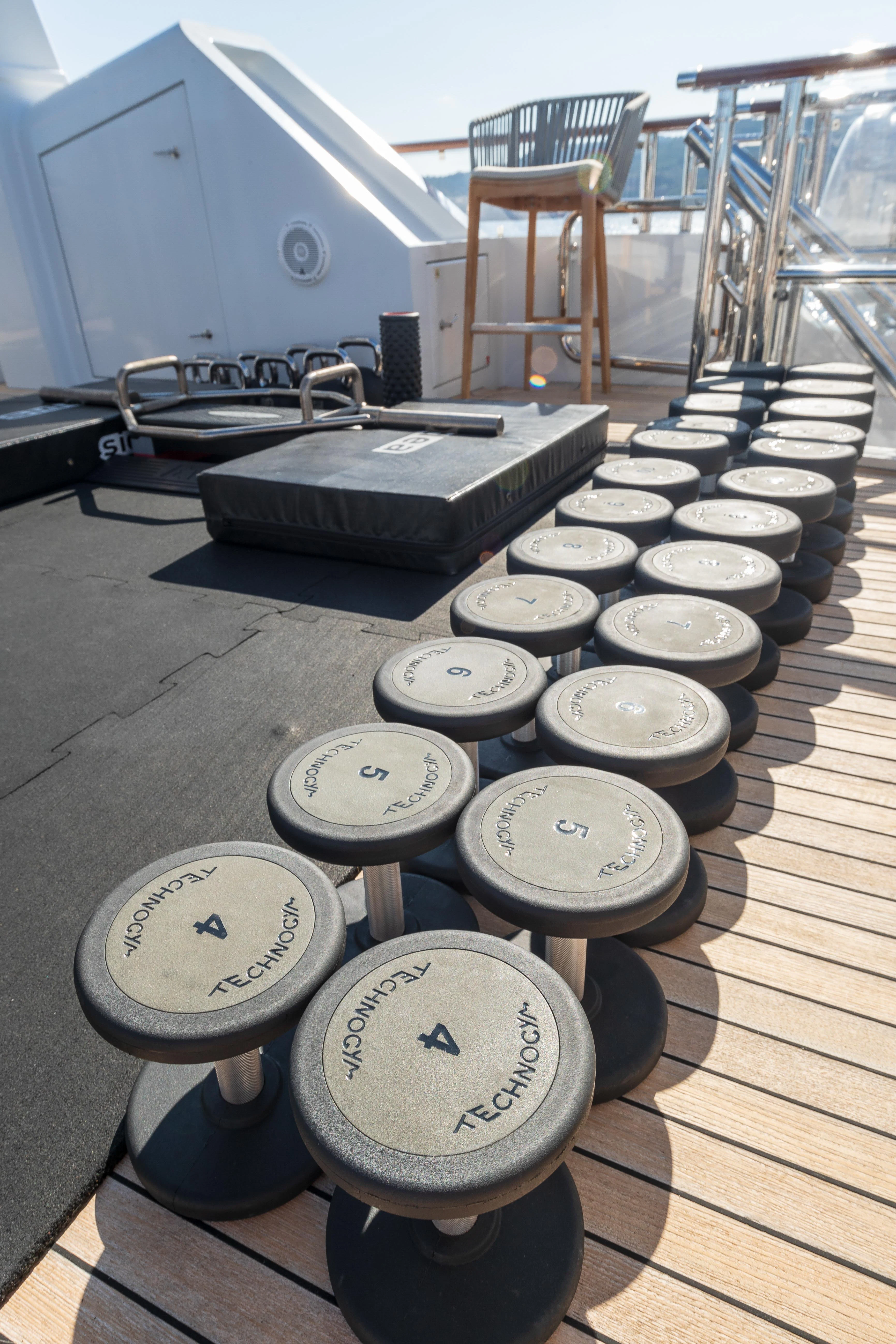 a machine on the counter aboard FRIENDSHIP Yacht for Charter