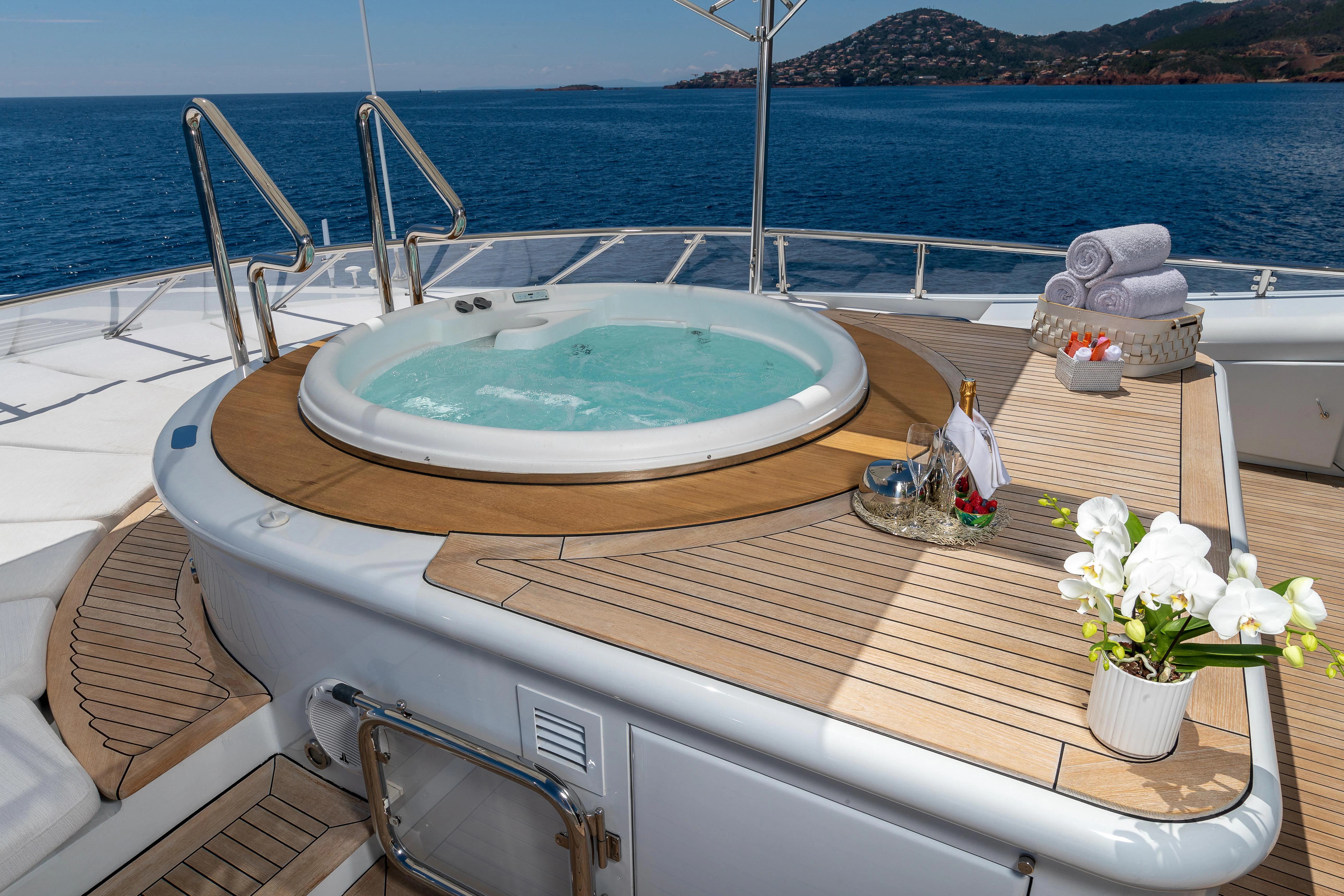 a pool on a boat aboard FRIENDSHIP Yacht for Charter