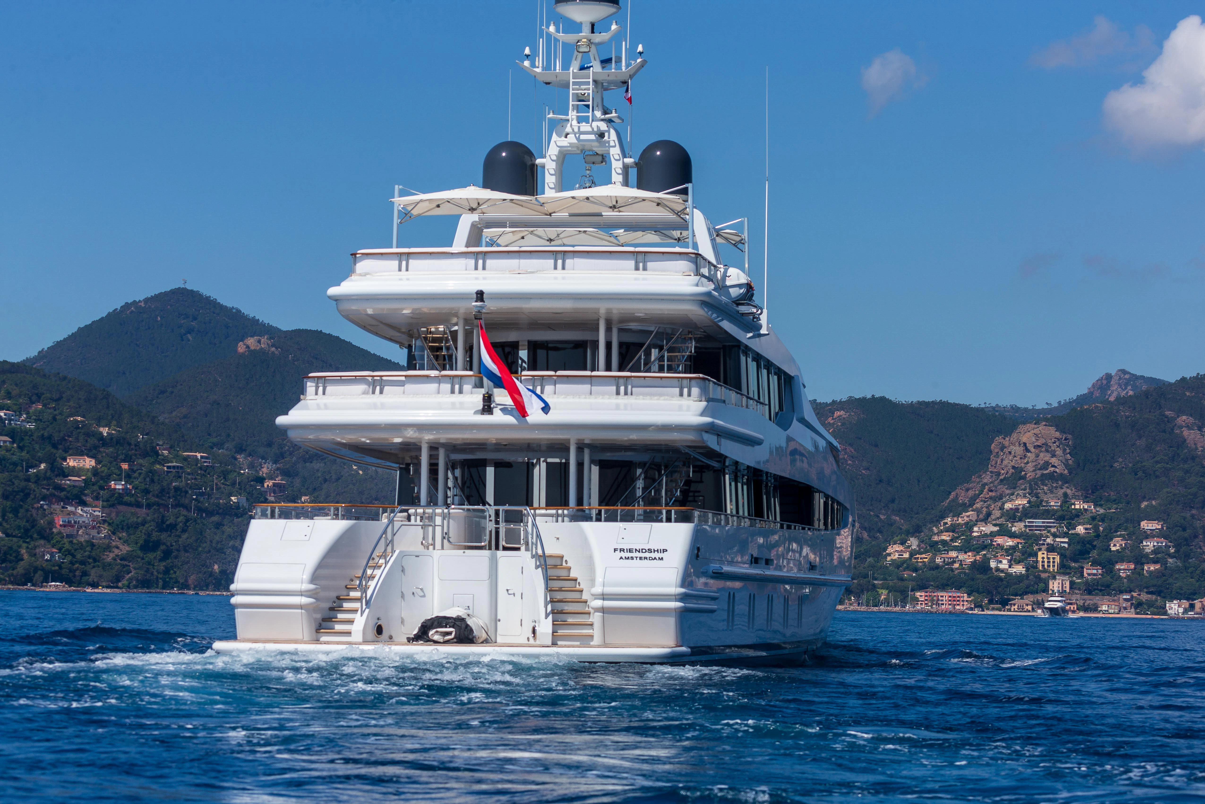 a boat on the water aboard FRIENDSHIP Yacht for Charter