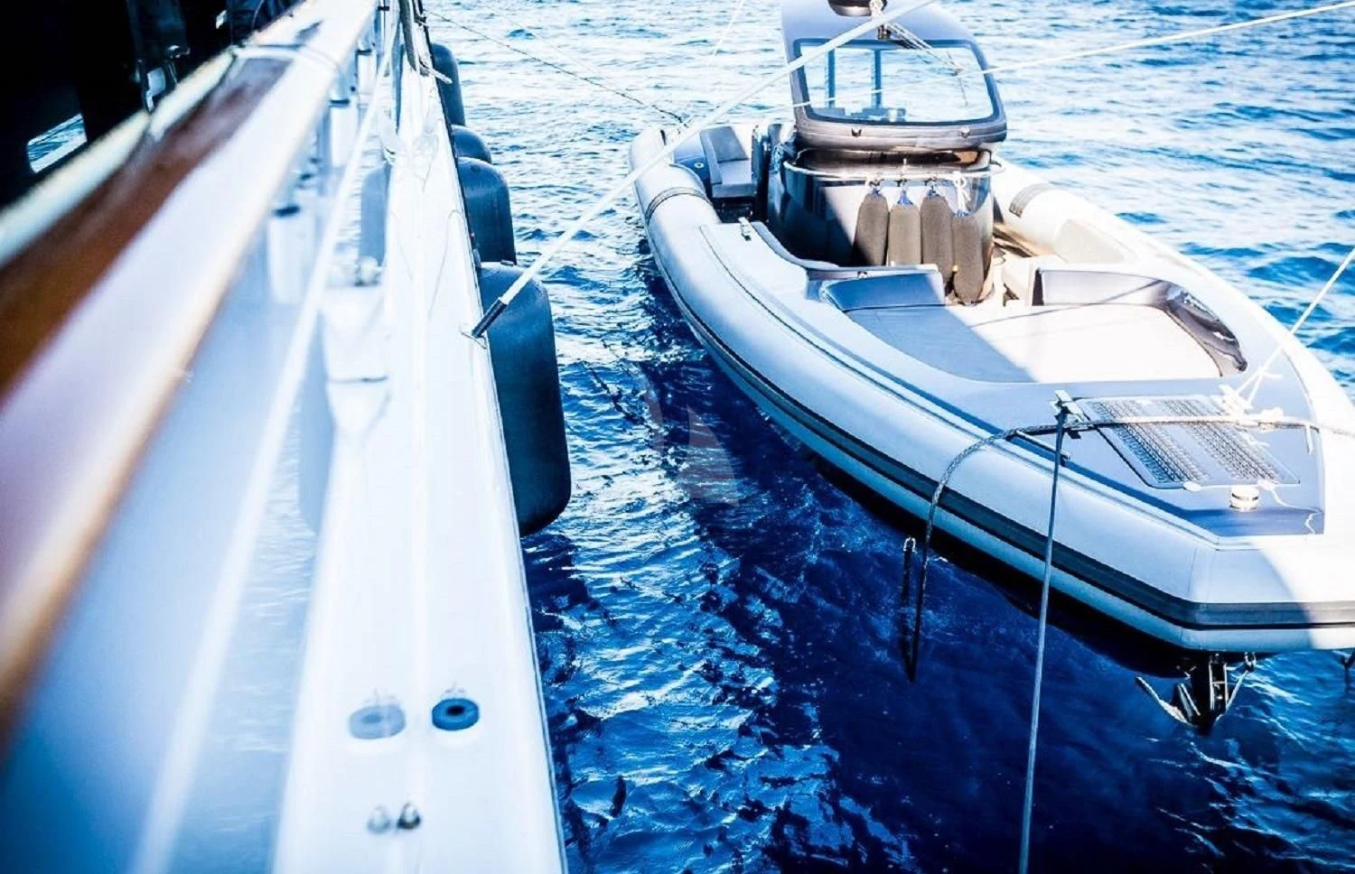 a boat in the water aboard FRIENDSHIP Yacht for Charter