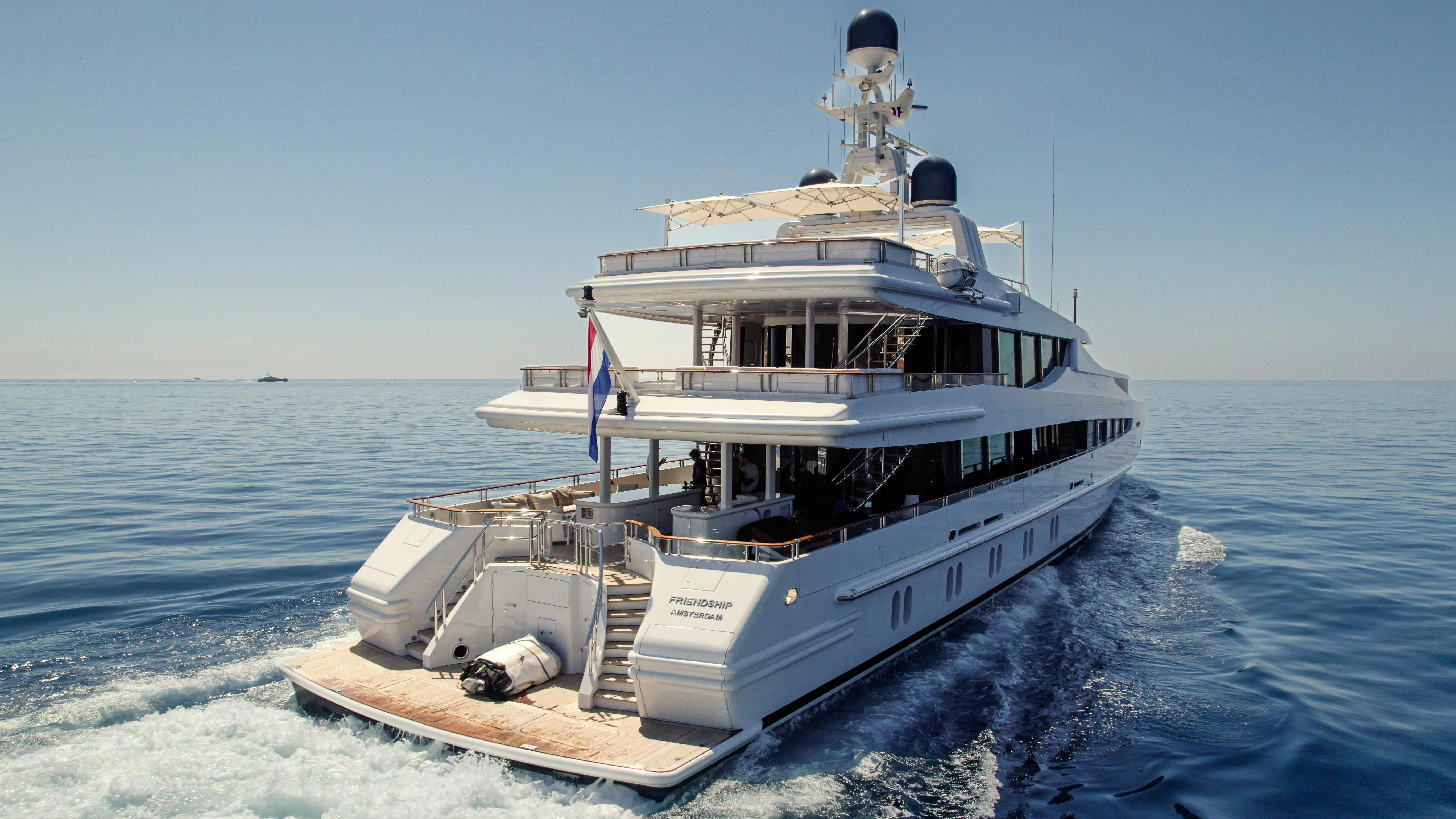 a boat on the water aboard FRIENDSHIP Yacht for Charter