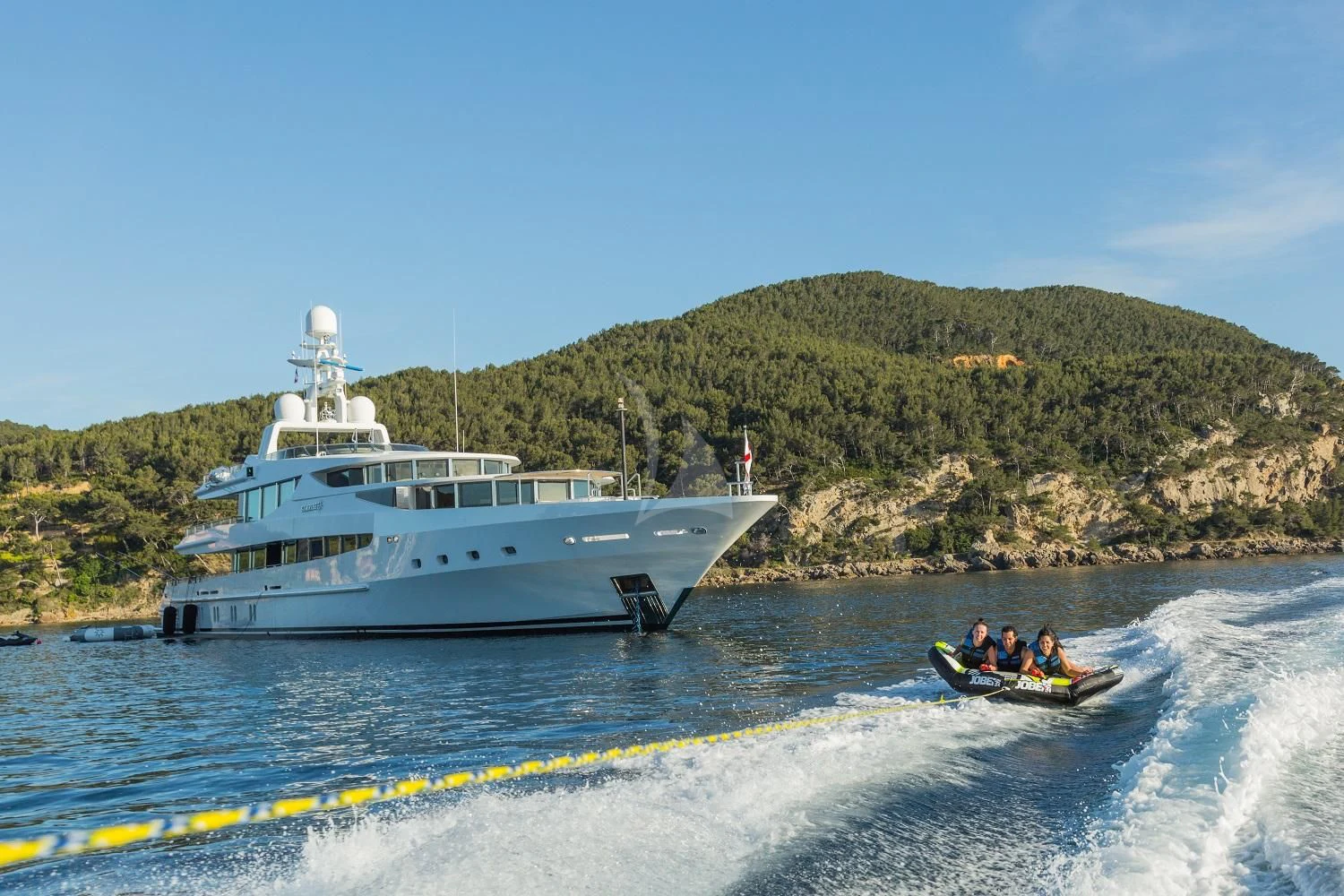 a boat on the water aboard FRIENDSHIP Yacht for Charter