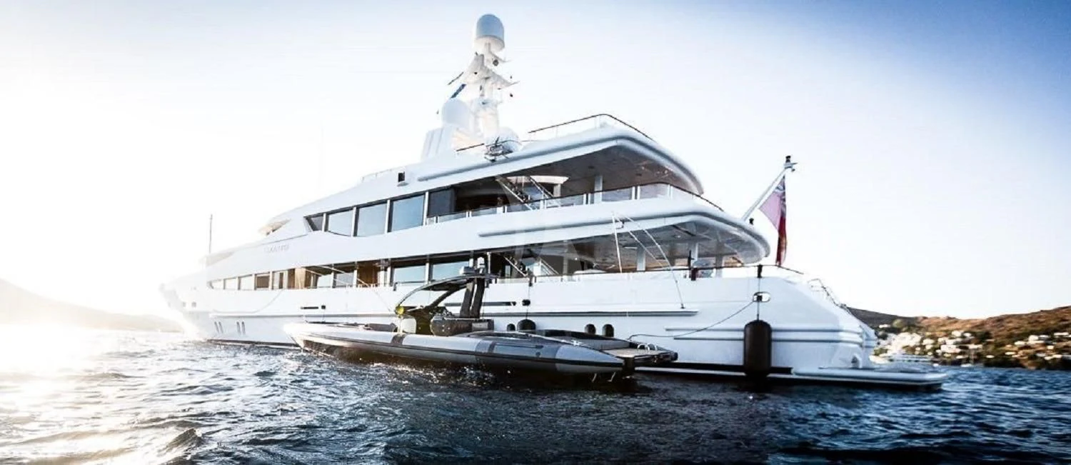 a large white boat on the water aboard FRIENDSHIP Yacht for Charter