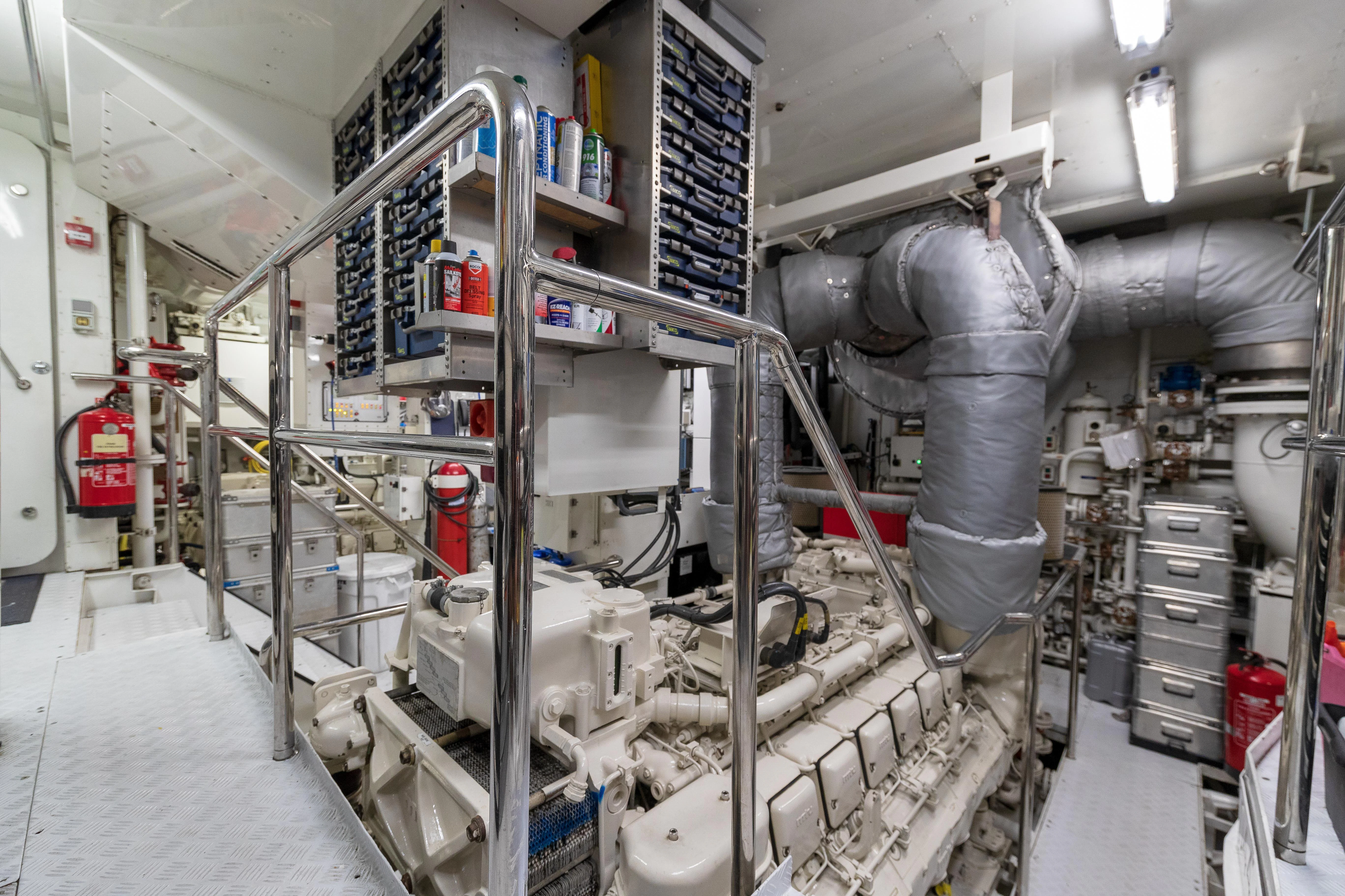 a room with machinery aboard FRIENDSHIP Yacht for Charter