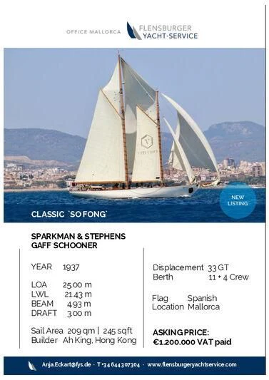 a screenshot of a sailboat aboard SO FONG Yacht for Sale