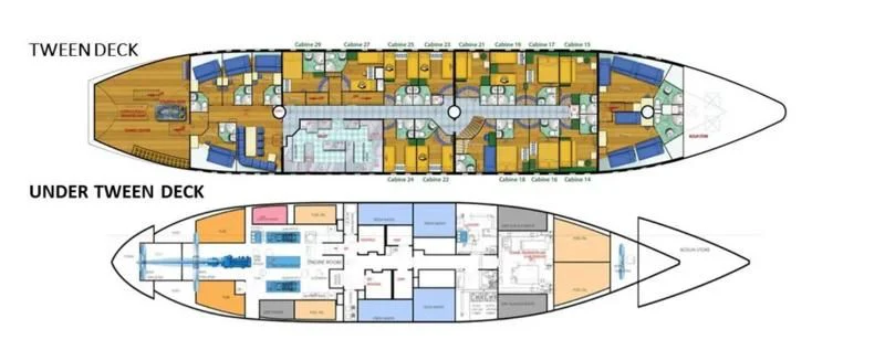 diagram aboard RUNNING ON WAVES Yacht for Charter
